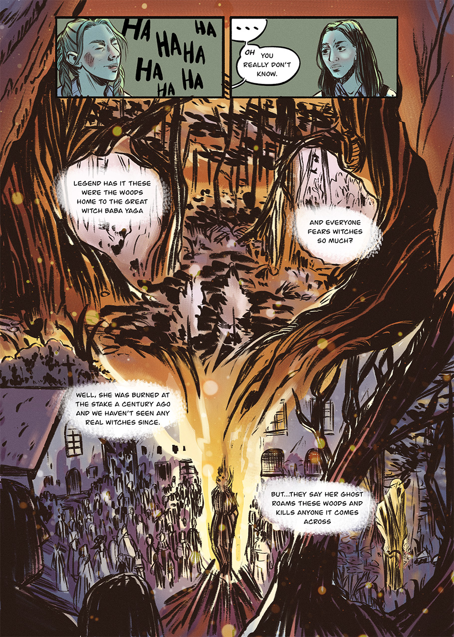 Vasilisa tells Aleks the story of the killing of the witch Baba Yaga.